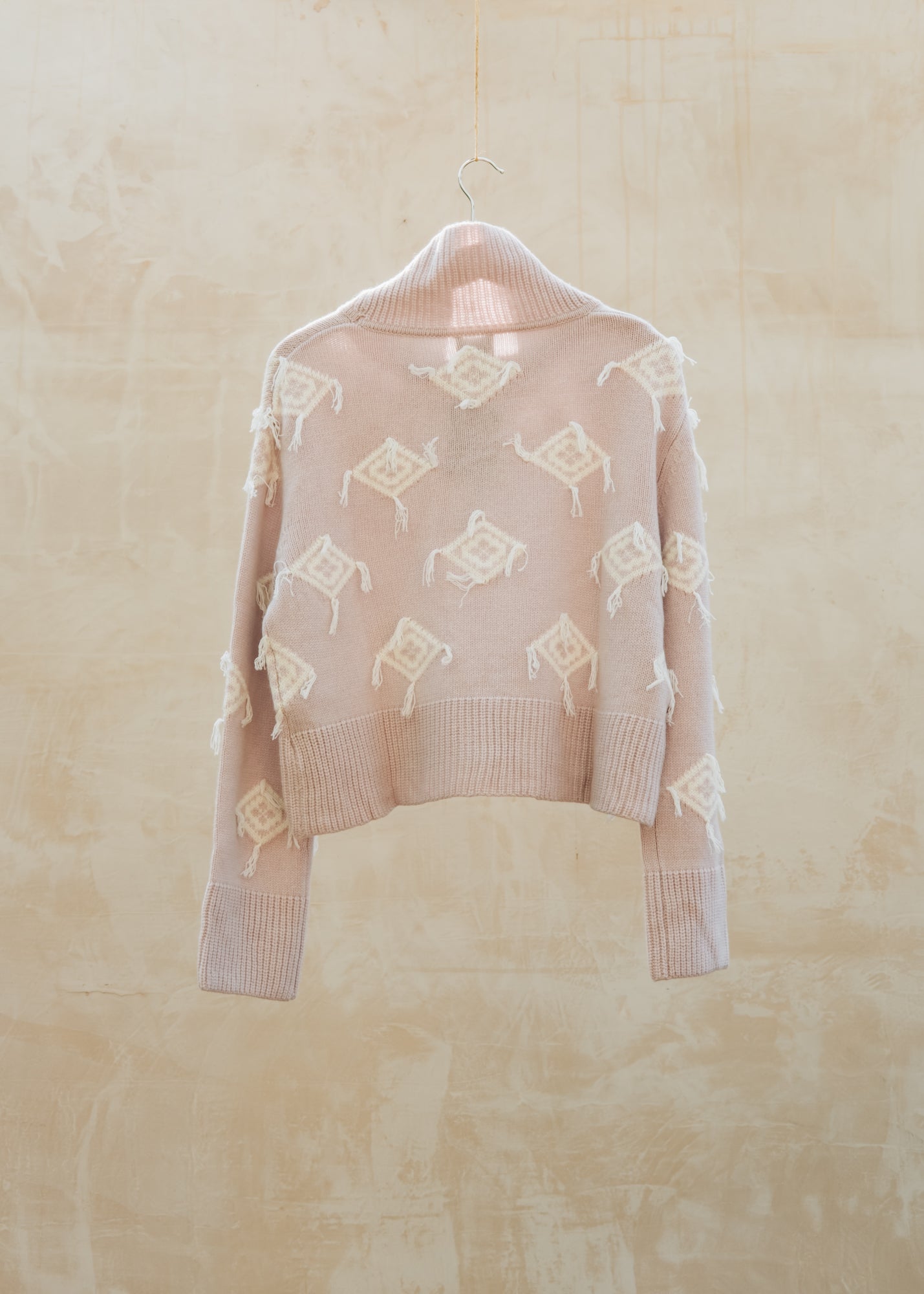 Van Kukil Erin High Neck Tassel Jumper in Dusky