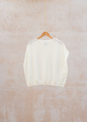 Imogen Boxy Cropped Jumper in Angel White