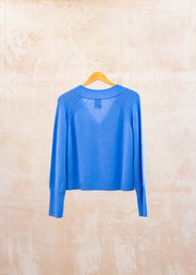 Van Kukil Jovie Raglan V-Neck Jumper in Déjà Vu Blue