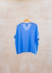 Van Kukil Katij Relaxed Fit V-Neck Jumper in Déjà Vu Blue