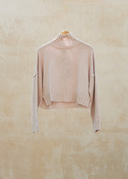 Van Kukil Reese High Neck Boxy Fit Jumper in Dusky