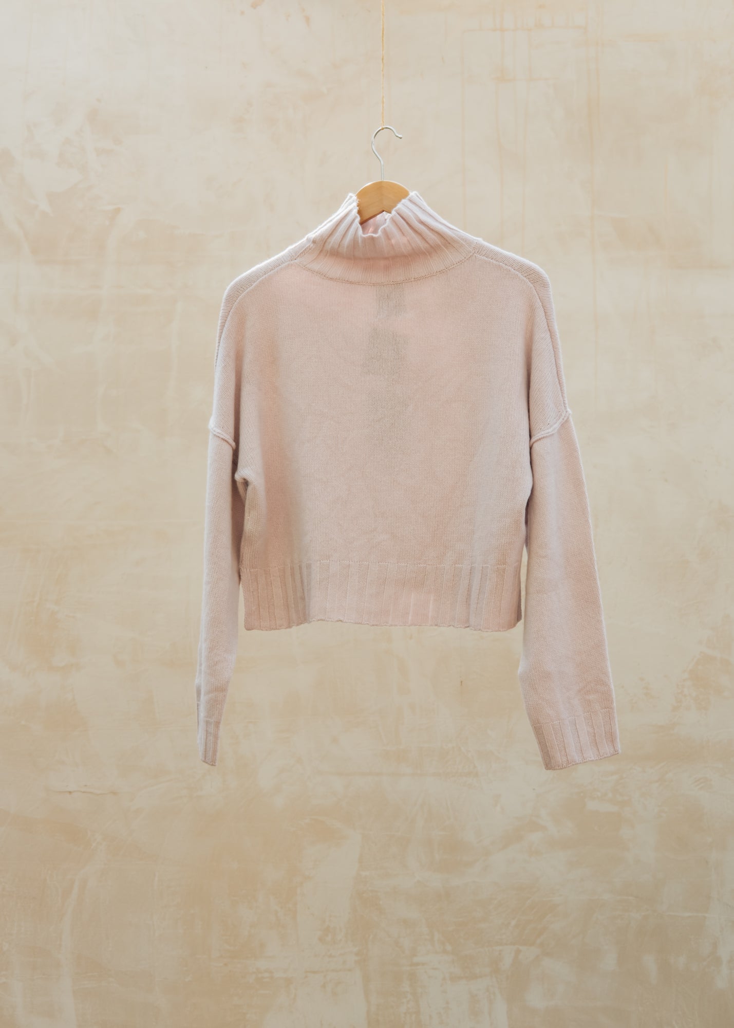 Van Kukil Reese High Neck Boxy Fit Jumper in Dusky