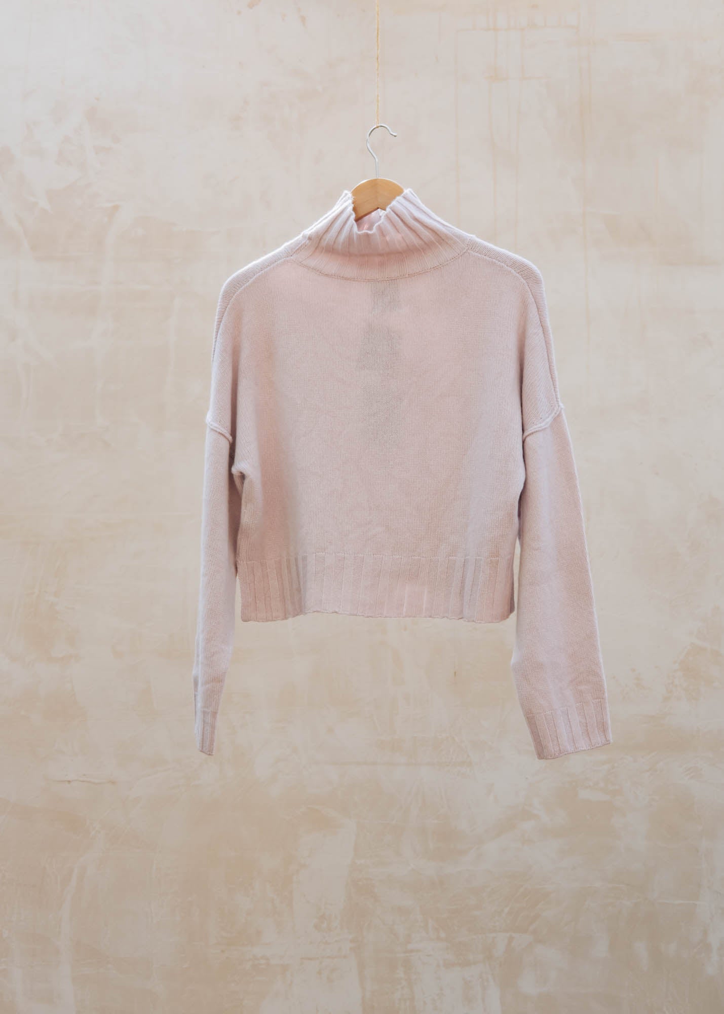 Van Kukil Reese High Neck Boxy Fit Jumper in Dusky