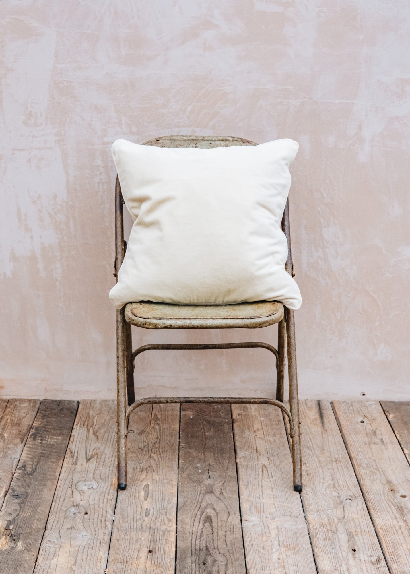 A World of Craft Velvet Cushion in Vanilla