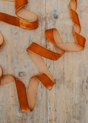 Velvety Gold Ribbon in Sienna, 10mx25mm
