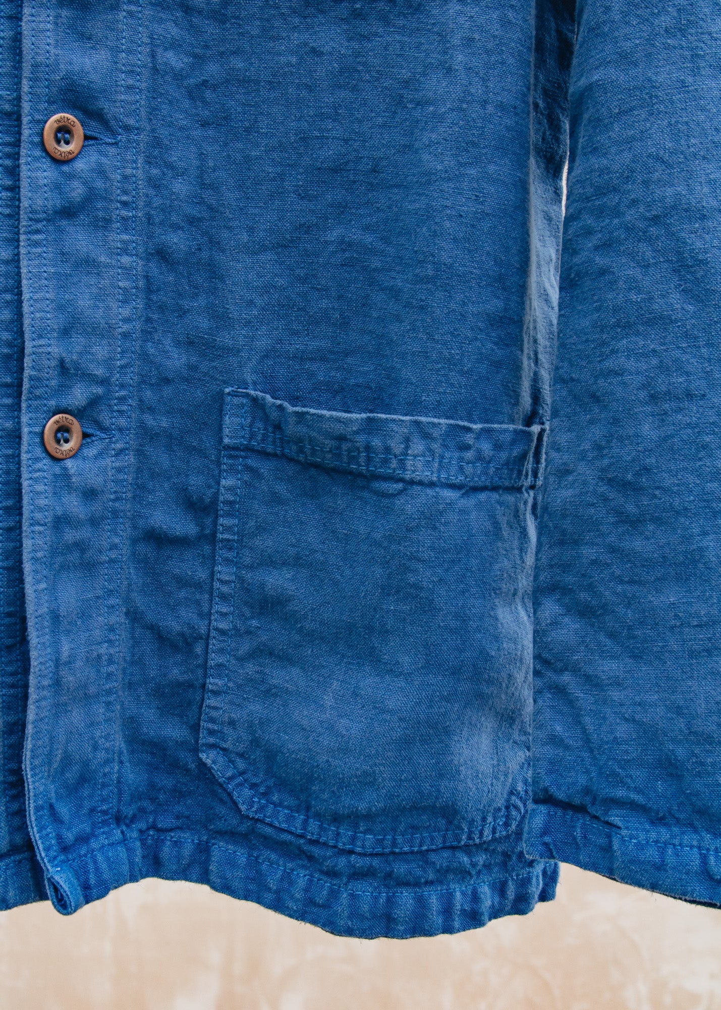 Vétra Linen Jacket in Peacock