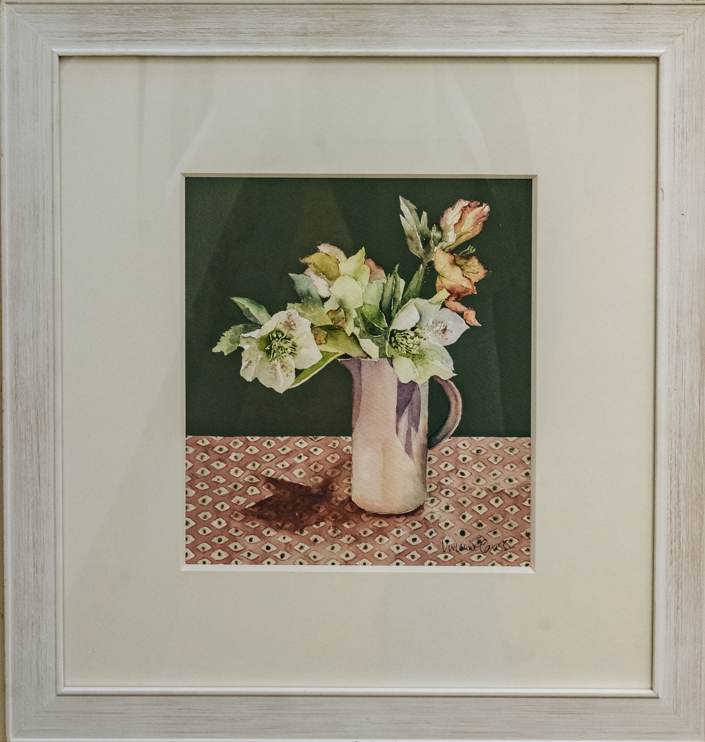 art Hellebores in Pink Jug