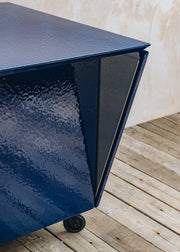 Vlaze Outdoor Adapt Kitchen Island on Castors in Indigo Stipple