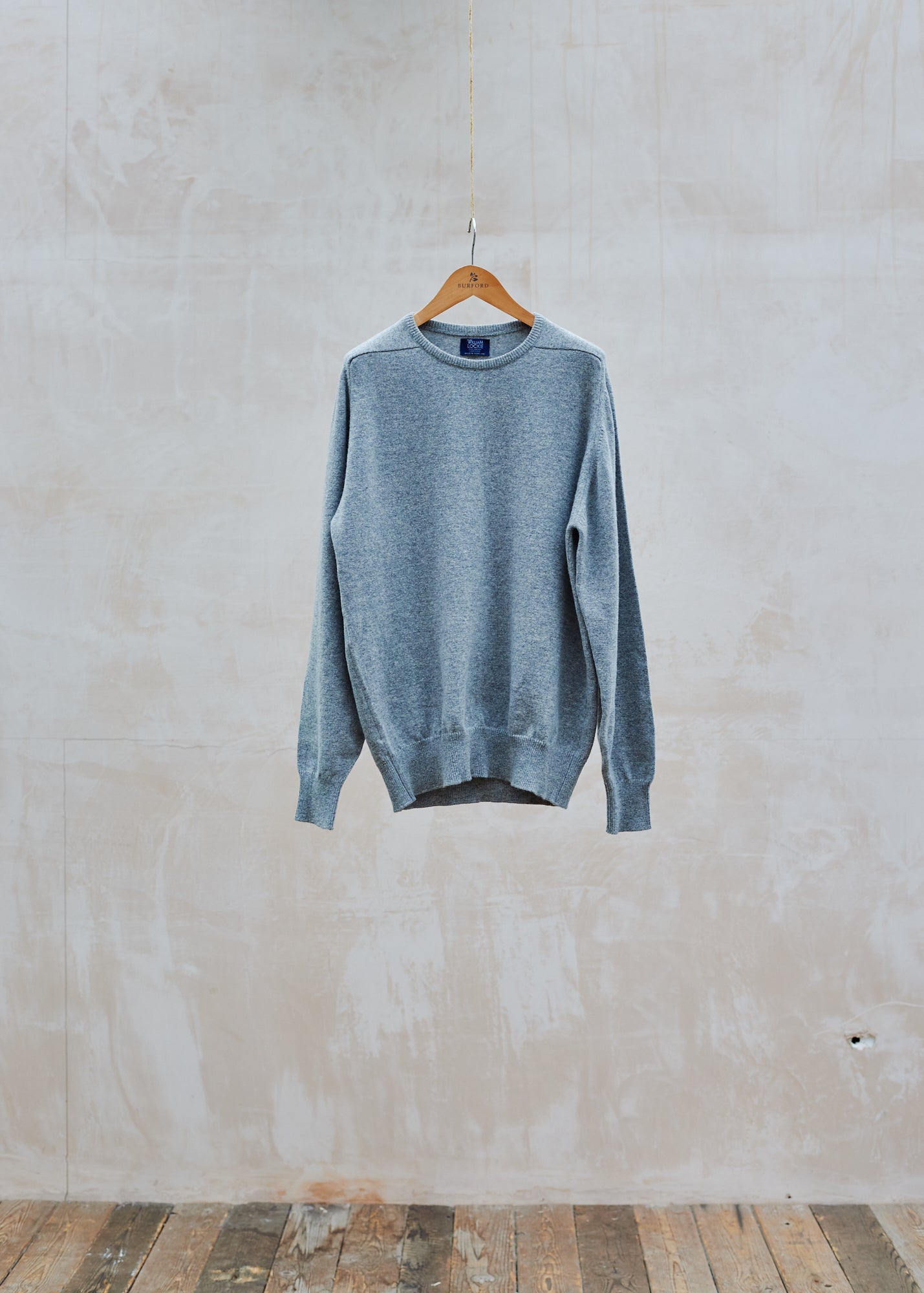 John Smedley William Lockie Grey 100% Geelong Lambswool Crewneck - L