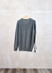 William Lockie Grey 100% Lambswool V-Neck Jumper - XL