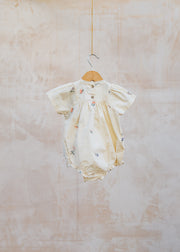 Wheat Babies' Margit Romper in Ivory with Embroidered Flowers
