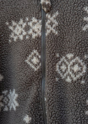 Wheat Babies' Allo Fleece Suit in Dry Wood Jacquard