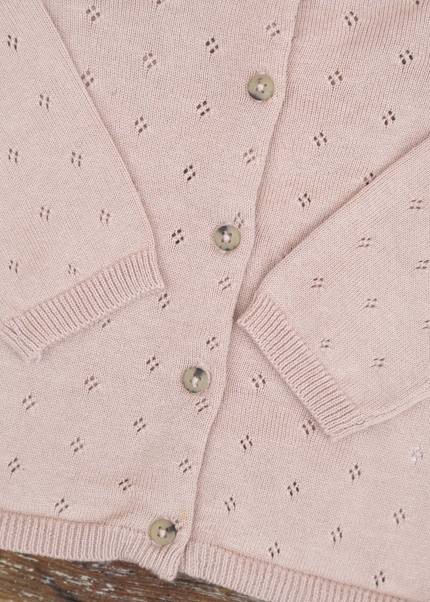 Wheat Babies' Maia Knit Cardigan in Rose Powder