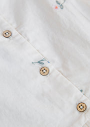 Wheat Children's Thelma Dress in Ivory with Embroidered Flowers