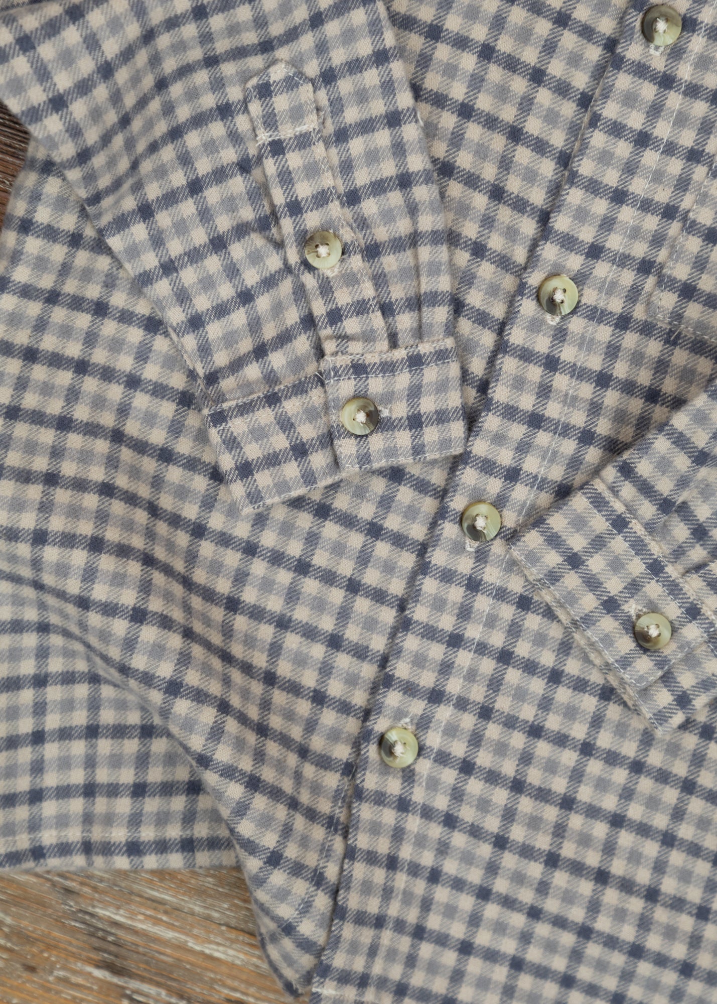 Wheat Children's Willum Shirt in Blue Check