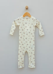 Wheat Babies' Haven Wool Jumpsuit in Eggshell Flowers