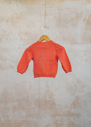 Wheat Knitted Magnella Cardigan in Coral