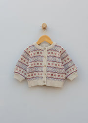 Wheat Babies' and Toddler's Vikki Jacquard Cardigan in Off White