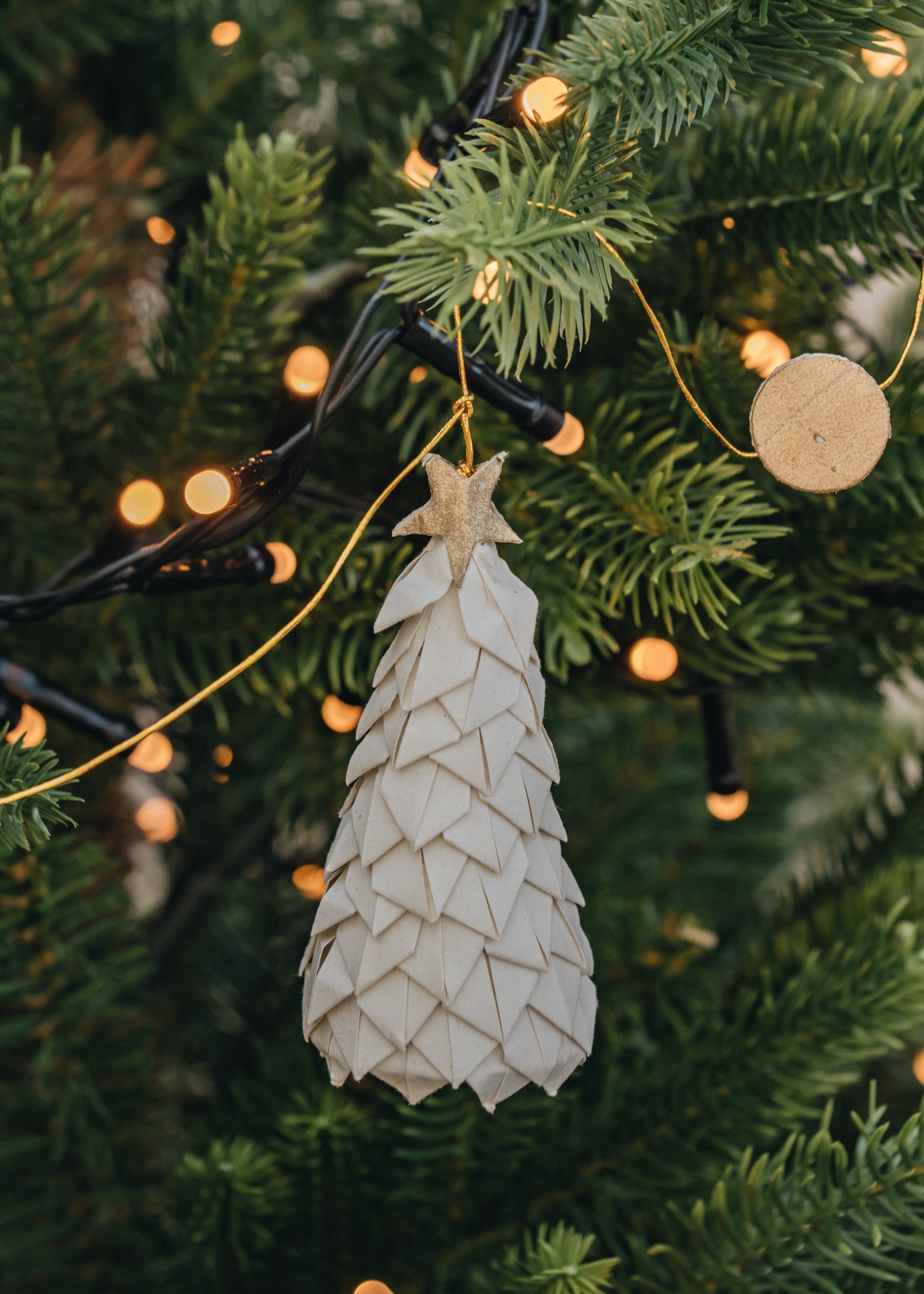 A World of Craft White Fir Garland in White and Gold
