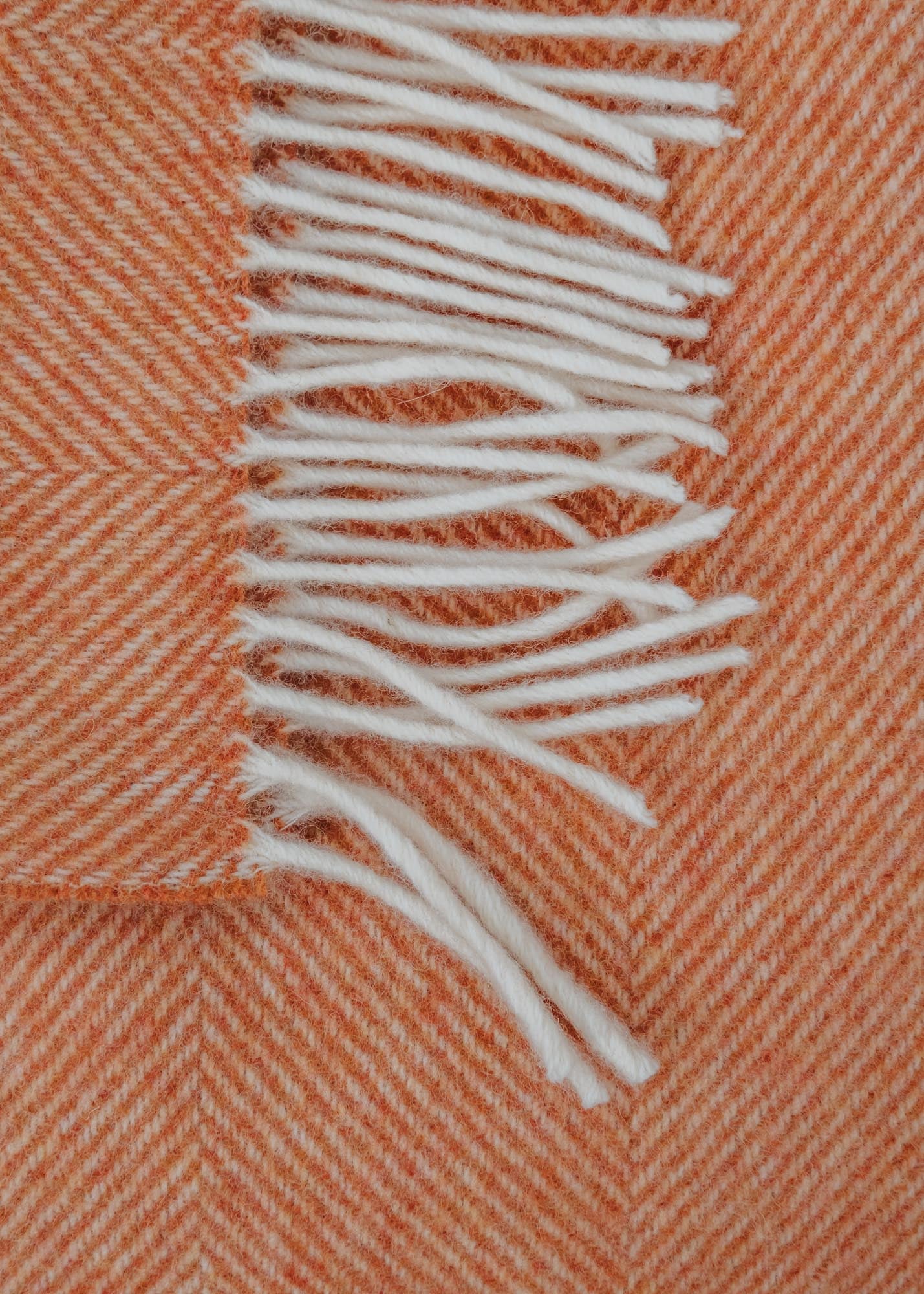 Bronte Moon Orange and White Herringbone Throw