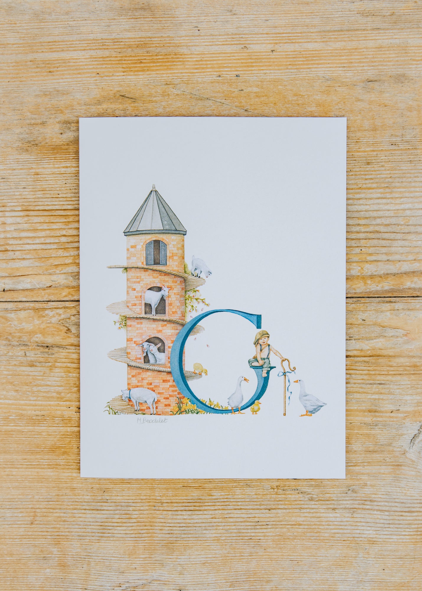 Wishing Well Letter Card G, Goat