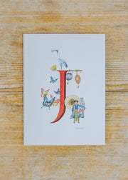 Wishing Well Letter Card J, Japan Girl