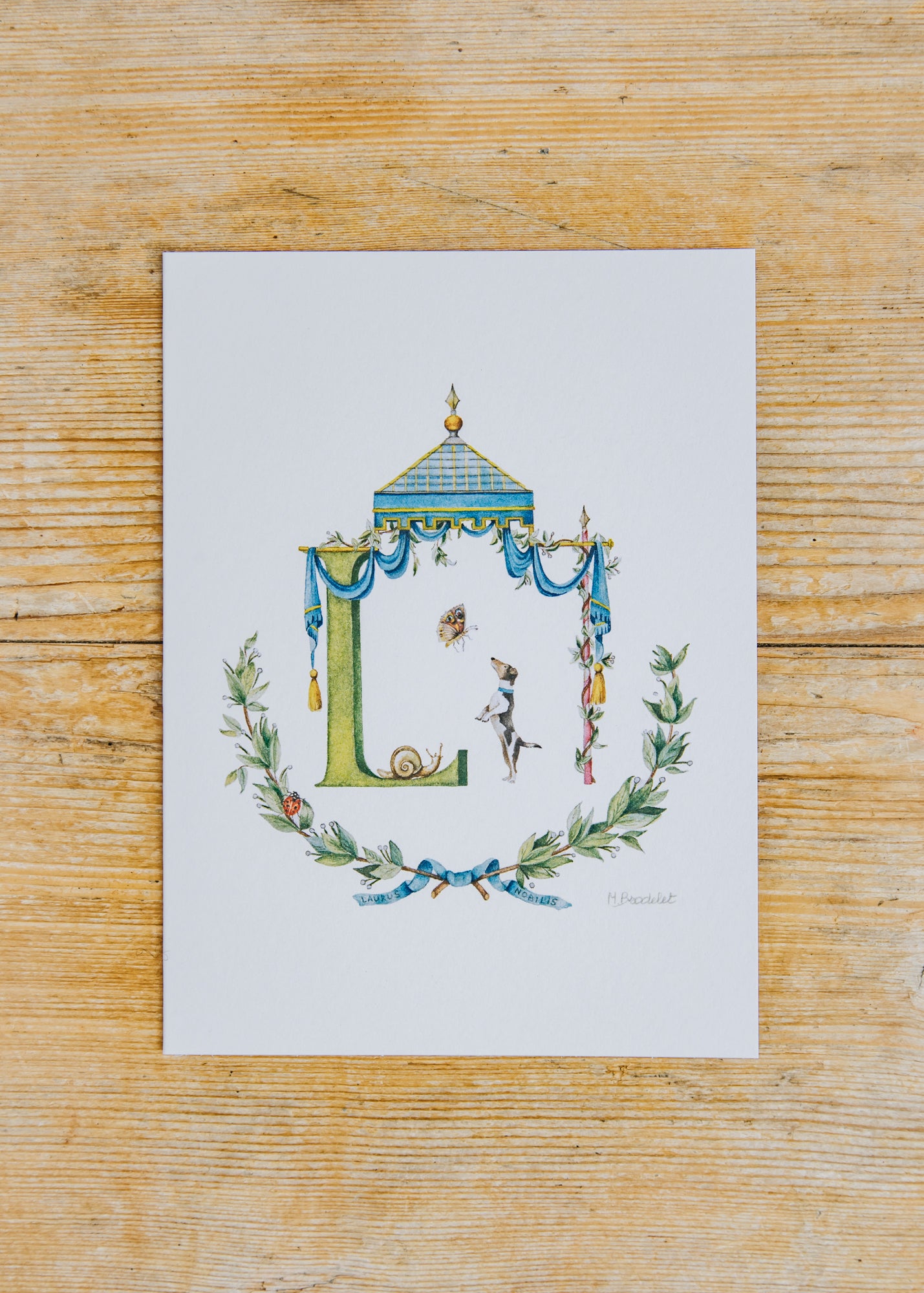 Letter Card L, Laurel
