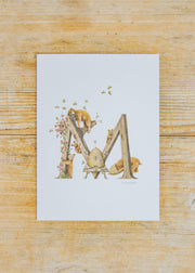 Letter Card M - Miel/Honey