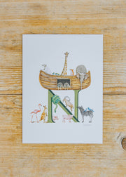 Letter Card N, Noah