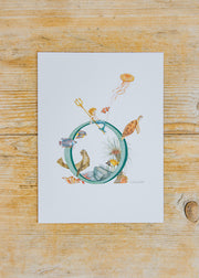 Letter Card O, Ocean