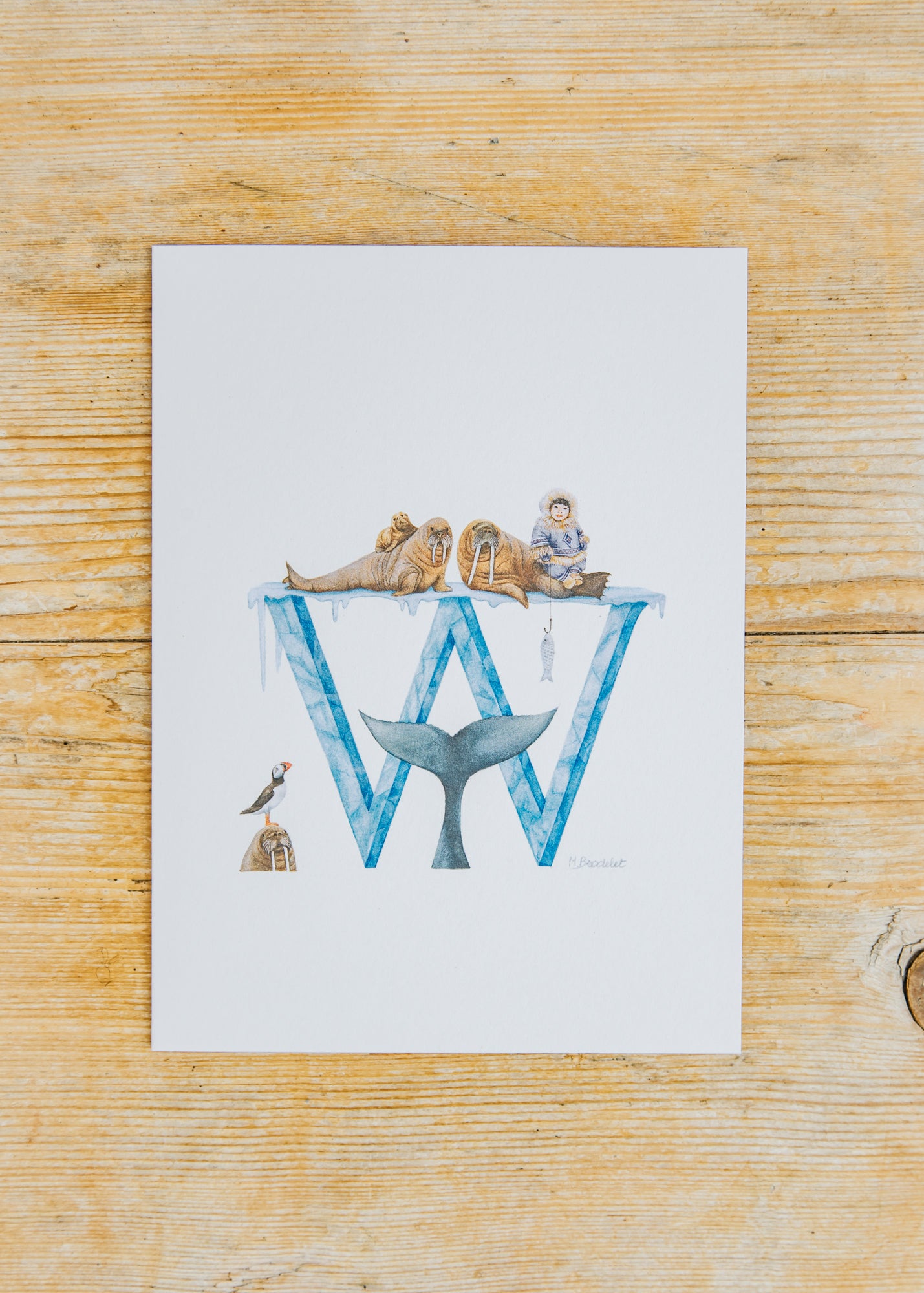 Letter Card W, Walrus