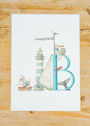 Wishing Well A4 Letter Print B, Boat