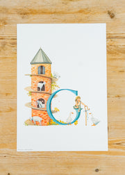 Wishing Well A4 Letter Print G, Goat