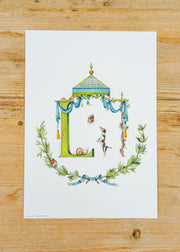Wishing Well A4 Letter Print L, Laurel
