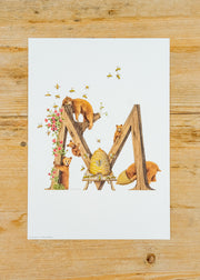 Wishing Well A4 Letter Print M, Miel (Honey)