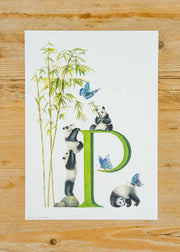 Wishing Well A4 Letter Print P, Panda