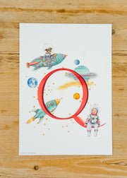 Wishing Well A4 Letter Print Q, Quest