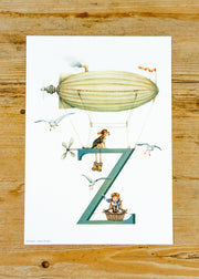 Wishing Well A4 Letter Print Z, Zeppelin