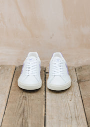 Women's Veja Esplar Leather Trainers in Extra White and Lavender