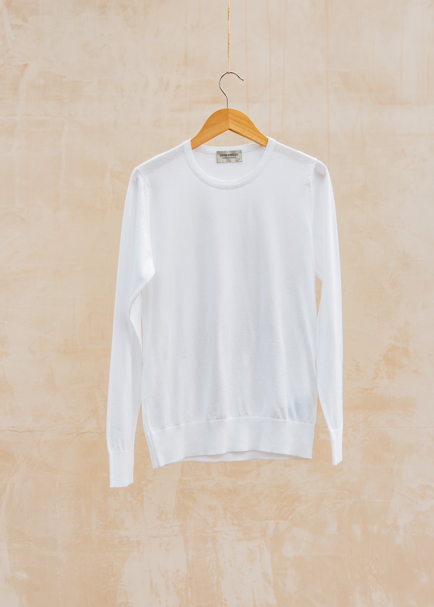 John Smedley Evonne Long Sleeved Crew Neck Jumper in White