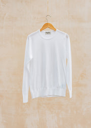 John Smedley Evonne Long Sleeved Crew Neck Jumper in White