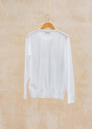 John Smedley Evonne Long Sleeved Crew Neck Jumper in White