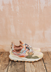 Birkenstock Women's Yamano 3 Suede and Nylon Sneakers in Cream, Taupe and Militaire