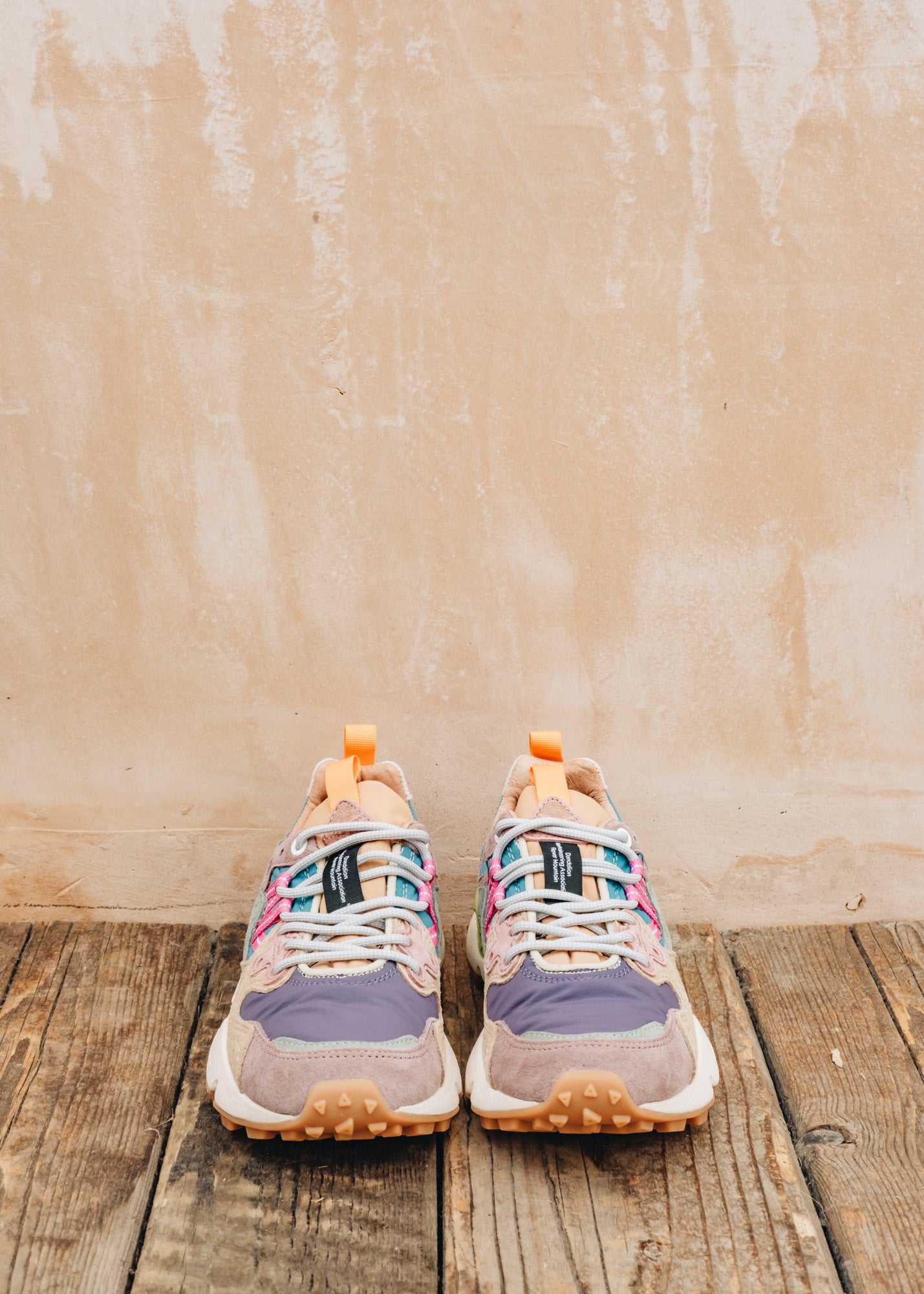 Flower Mountain Women's Yamano 3 Suede and Nylon Sneakers in Rose and Violet