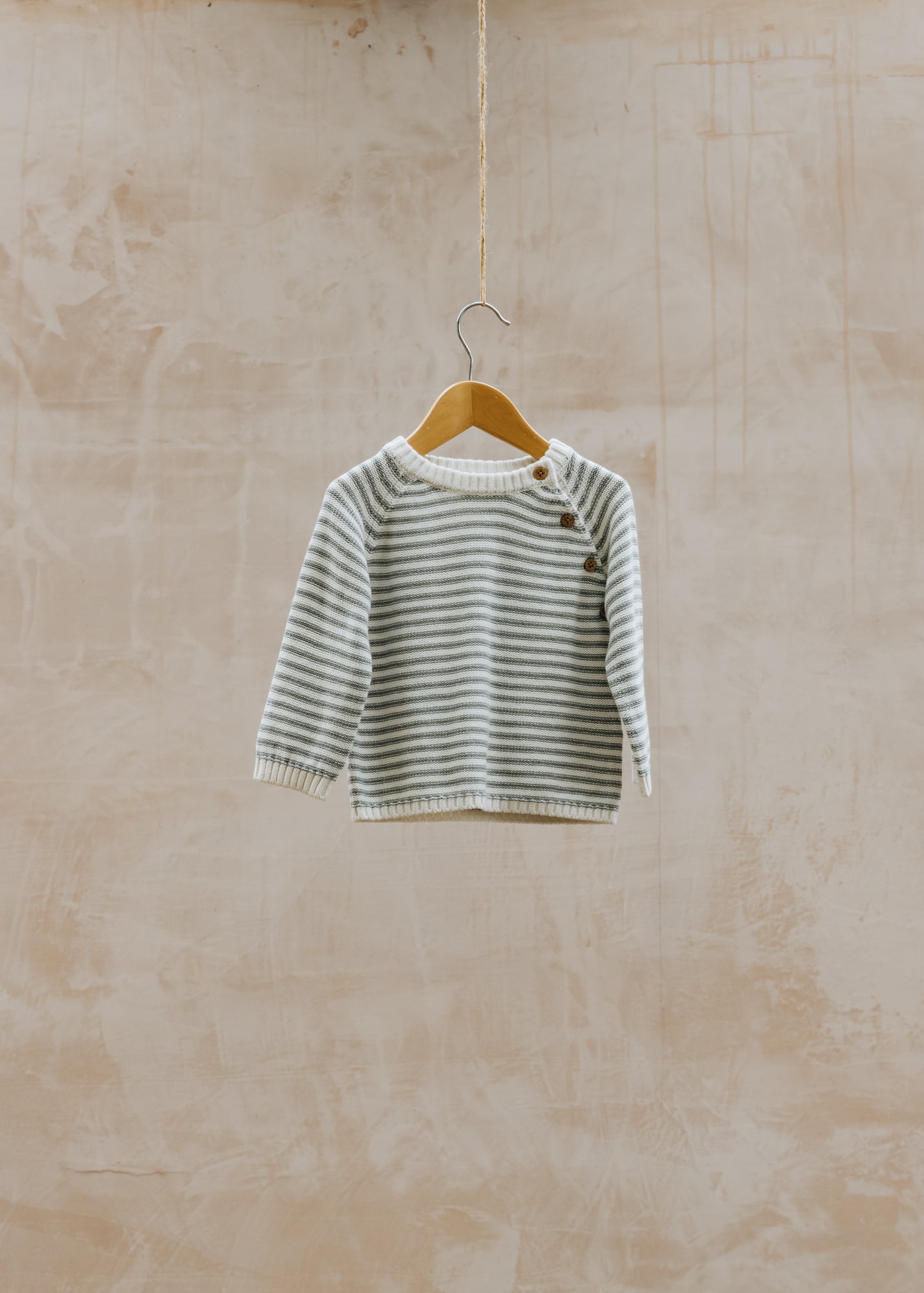 Bob & Blossom Babies' Wrap Knitted Jumper in Coconut Milk