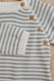 Lil' Atelier Babies' Wrap Knitted Jumper in Coconut Milk