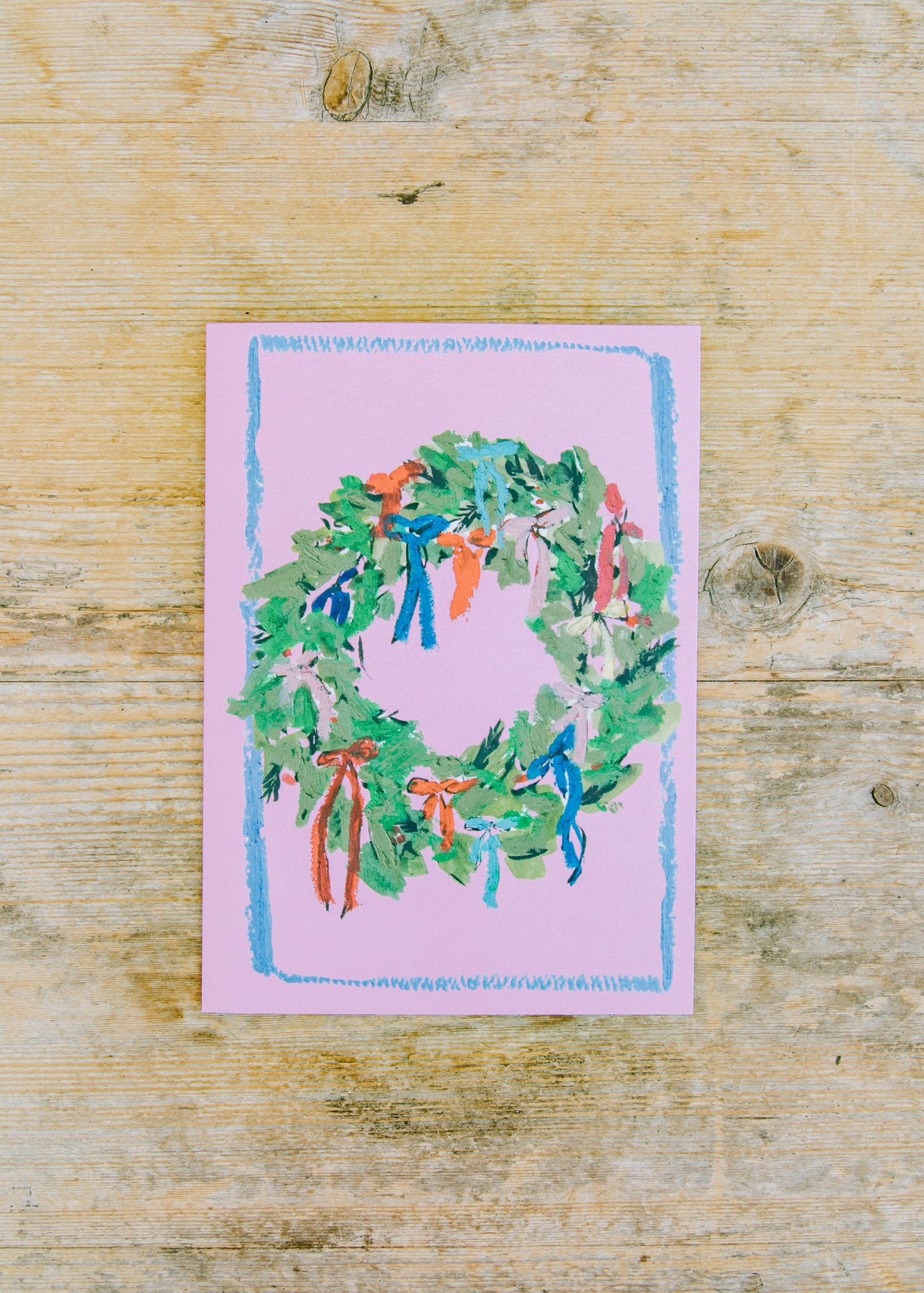 Bow Wreath Christmas Card