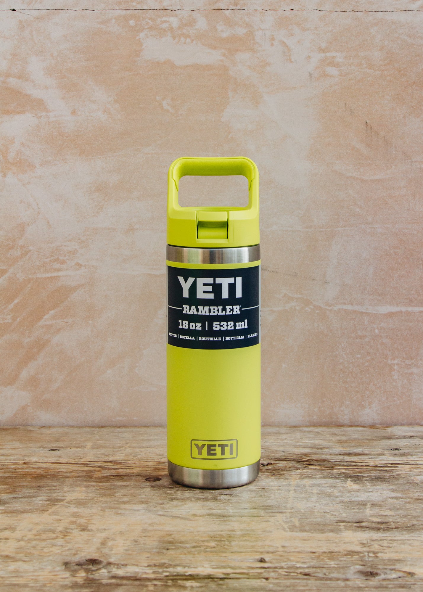 YETI Rambler Straw Bottle 18oz in Firefly Yellow