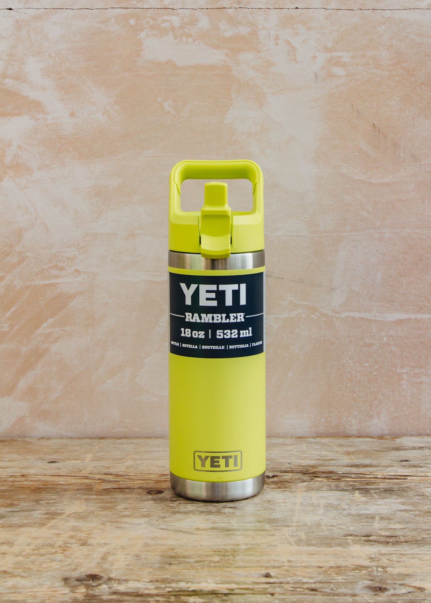 YETI Rambler Straw Bottle 18oz in Firefly Yellow