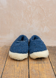 Yoko Wool Wool Slippers in Dark Blue
